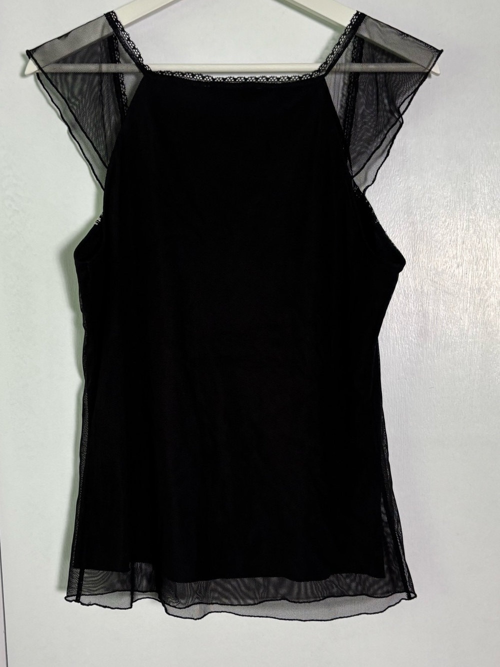 Tristan & Iseut Y2K Beaded Mesh Embellished Top Black Size M - Picture 9 of 11